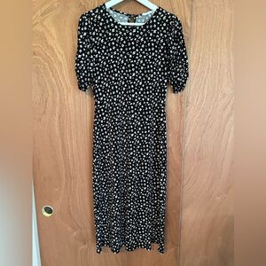 All in Favor | Black floral midi dress